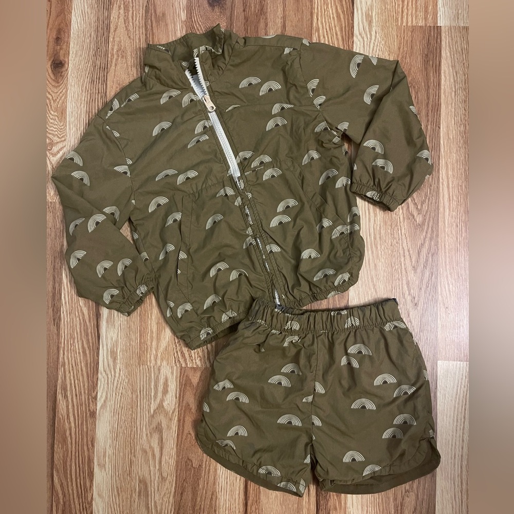 Zara Brown Windbreaker Set Outfit